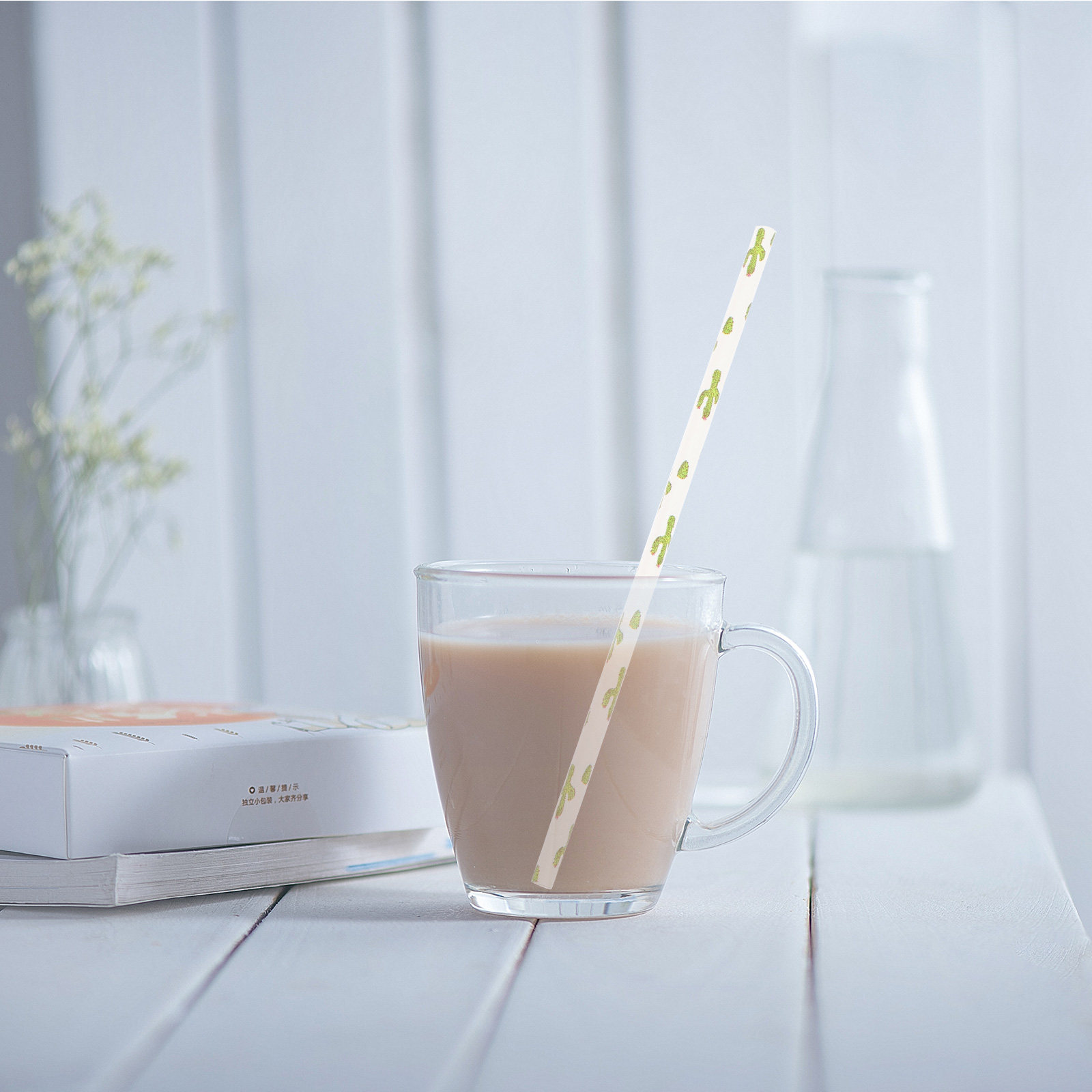 Paper Straw Color - 100 Adet Çevre Dostu Kağıt Pipetler,