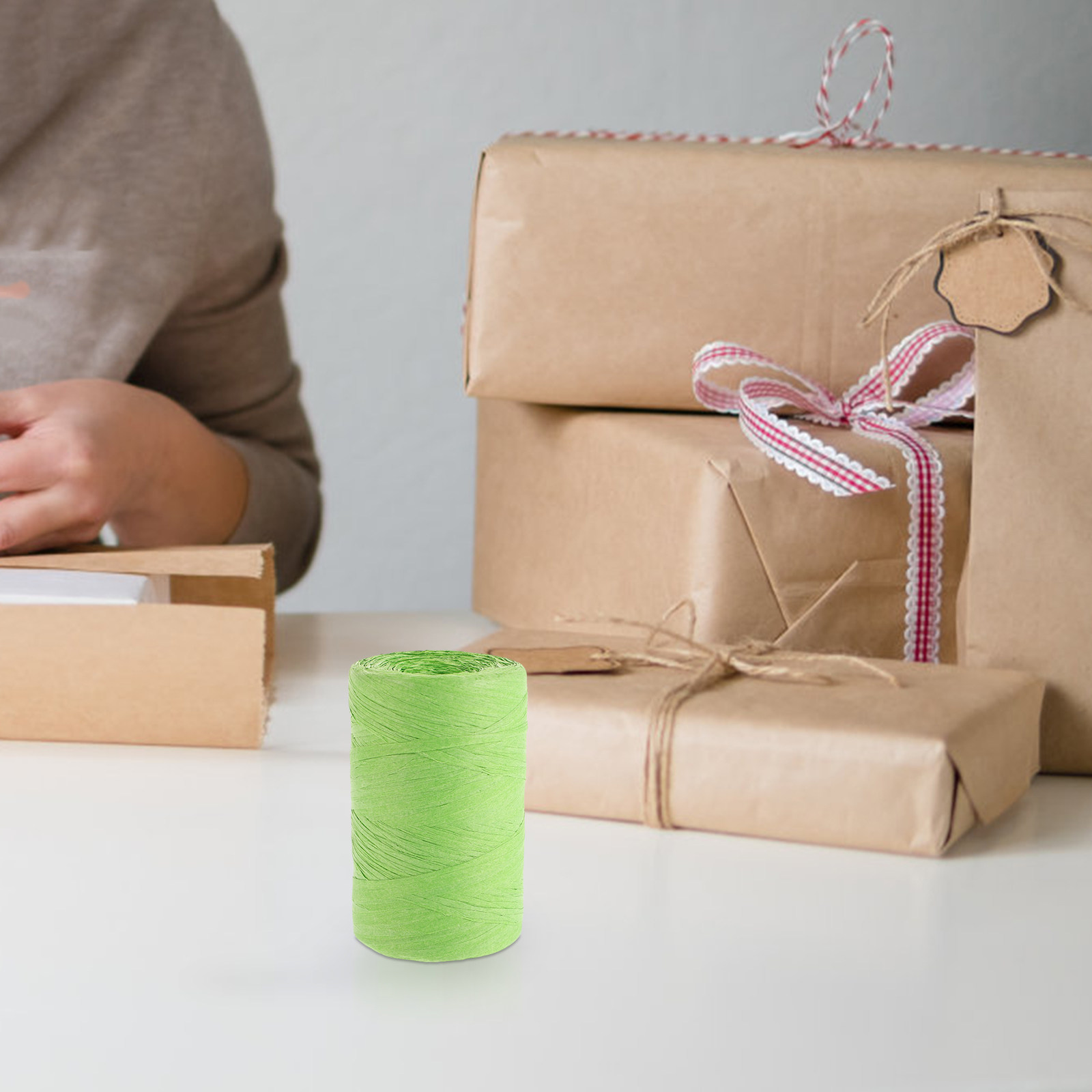 Papercraft Supply Ribbon - Rafya Kağıdı Renkli Düz İp Paketleme