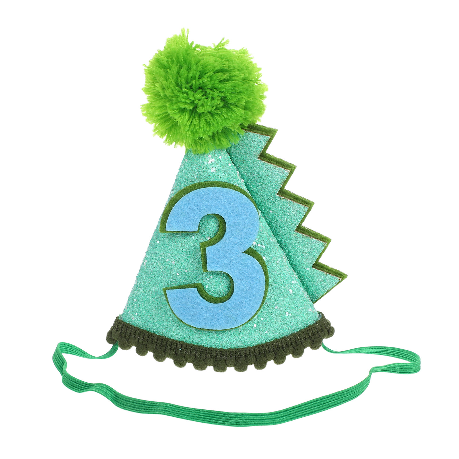 Party Hat Cone - Yeşil Dinozor Koni Doğum Günü Şapkası,