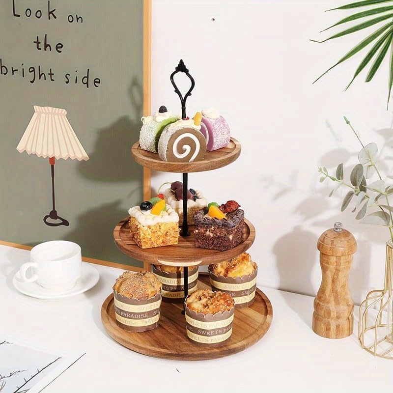 3 Katlı Kek Standı Akasya Ahşa - Cupcake Stand Tier incelemesi ve fiyatı
