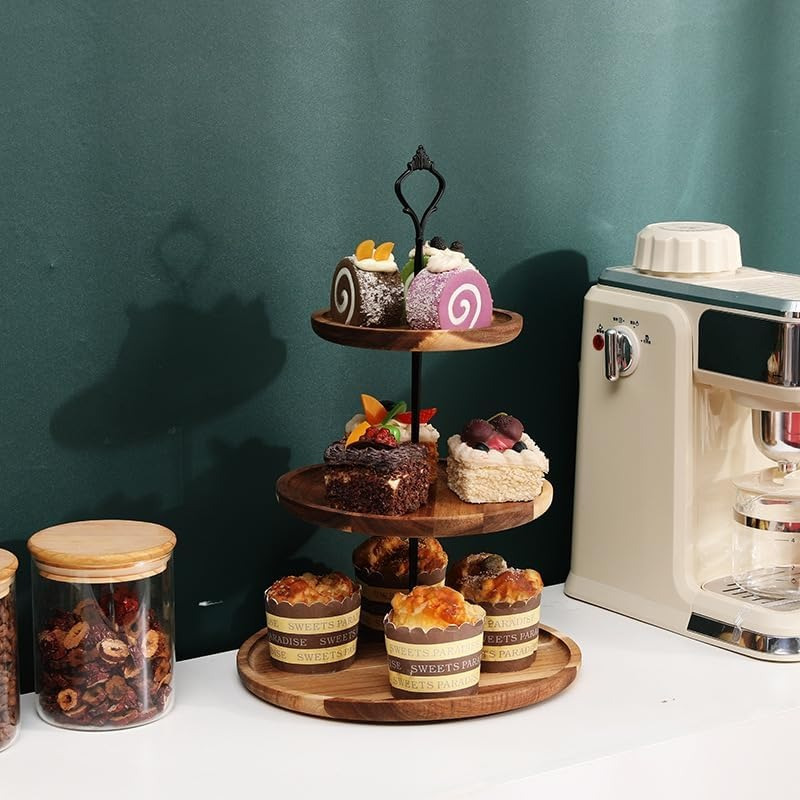 3 Katlı Kek Standı Akasya Ahşa - Cupcake Stand Tier incelemesi ve fiyatı