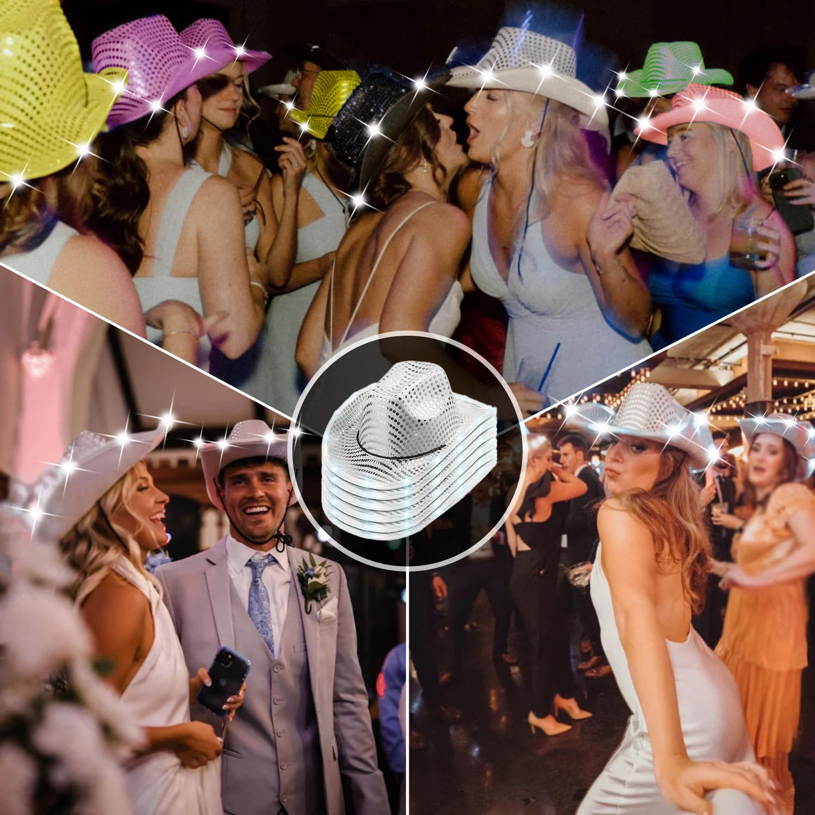 4/6/8/10/12/16 adet LED kovboy - Party Hat Cone incelemesi ve fiyatı