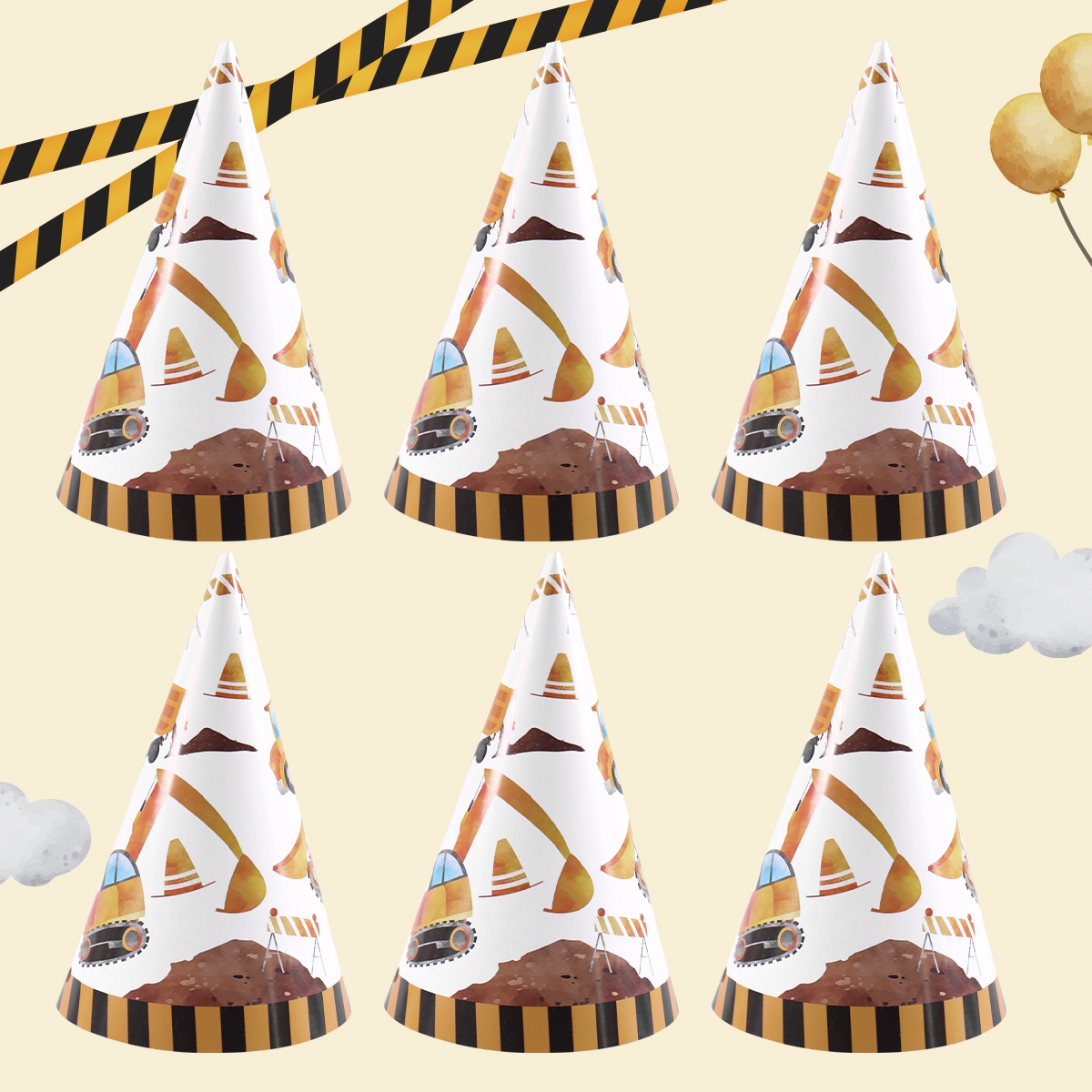 6 adet inşaat kamyonu doğum gü - Party Hat Cone incelemesi ve fiyatı